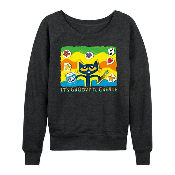 Pete The Cat - Groovy To Create - Women's Lightweight French Terry Long Sleeve Shirt