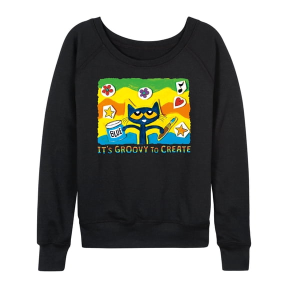 Pete The Cat - Groovy To Create - Women's Lightweight French Terry Long Sleeve Shirt