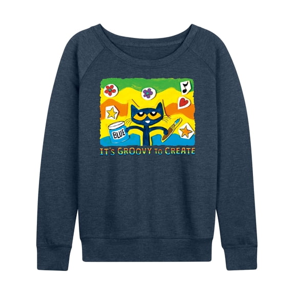 Pete The Cat - Groovy To Create - Women's Lightweight French Terry Long Sleeve Shirt