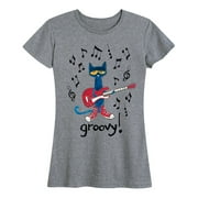 Pete The Cat - Guitar Groovy Womens Short Sleeve Graphic T-Shirt