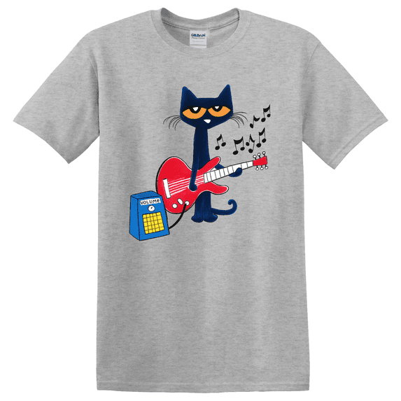 Pete The Cat Guitar Music Character Graphic T-Shirt