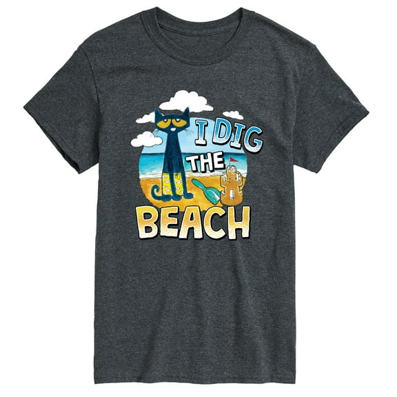 Pete The Cat - I Dig The Beach - Men's Short Sleeve Graphic T-Shirt