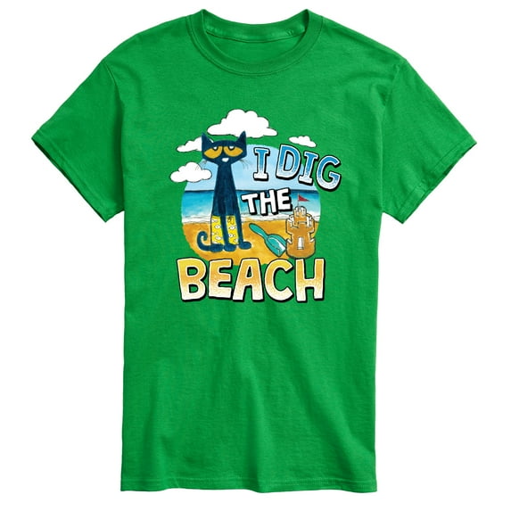 Pete The Cat - I Dig The Beach - Men's Short Sleeve Graphic T-Shirt
