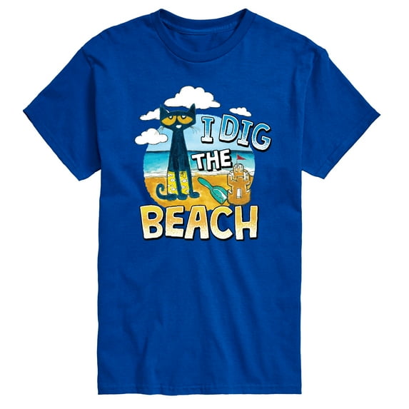 Pete The Cat - I Dig The Beach - Men's Short Sleeve Graphic T-Shirt