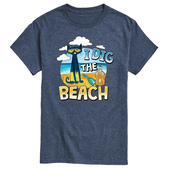 Pete The Cat - I Dig The Beach - Men's Short Sleeve Graphic T-Shirt