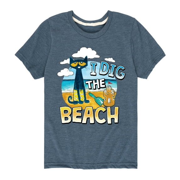 Pete The Cat - I Dig The Beach - Toddler And Youth Short Sleeve Graphic