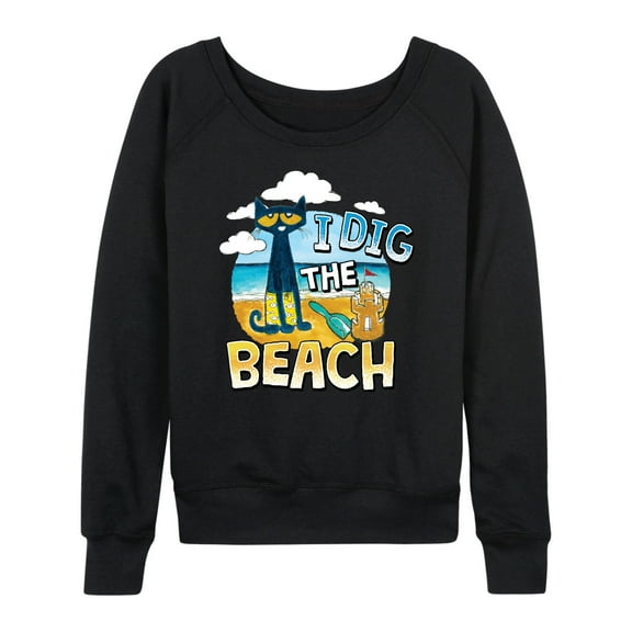 Pete The Cat - I Dig The Beach - Women's French Terry Long Sleeve Shirt