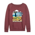 thumbnail image 1 of Pete The Cat - I Dig The Beach - Women's French Terry Long Sleeve Shirt, 1 of 5