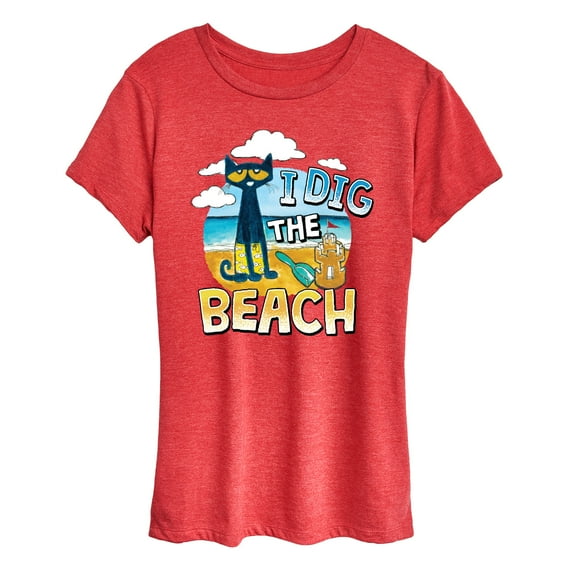 Pete The Cat - I Dig The Beach  - Women's Short Sleeve Graphic T-Shirt