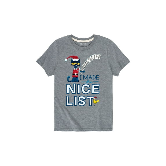 Pete The Cat - I Made The Nice List - Youth Short Sleeve Graphic T-Shirt