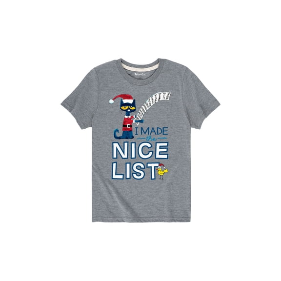 Pete The Cat - I Made The Nice List - Youth Short Sleeve Graphic T-Shirt