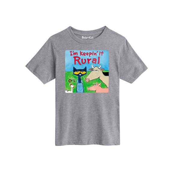 Pete The Cat - I'm Keepin It Rural - Youth Short Sleeve Graphic T-Shirt