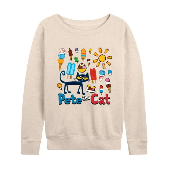 Pete The Cat - Ice Cream Grid - Women's French Terry Long Sleeve Shirt