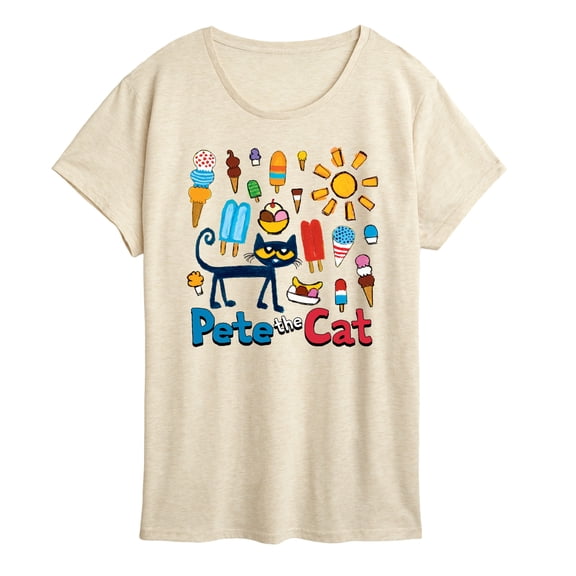 Pete The Cat - Ice Cream Grid - Women's Short Sleeve Graphic T-Shirt