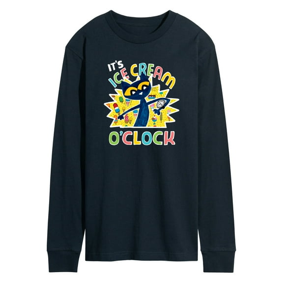 Pete The Cat - Icecream Oclock - Men's Long Sleeve Graphic T-Shirt