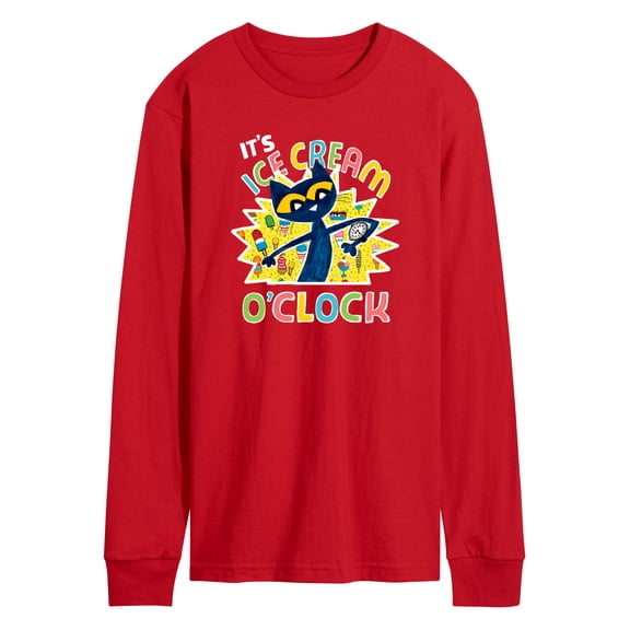 Pete The Cat - Icecream Oclock - Men's Long Sleeve Graphic T-Shirt