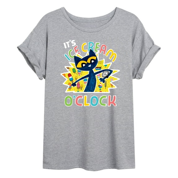 Pete The Cat - Icecream Oclock - Women's Oversized Graphic T-Shirt