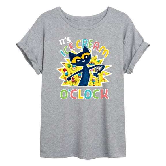 Pete The Cat - Icecream Oclock - Women's Oversized Graphic T-Shirt