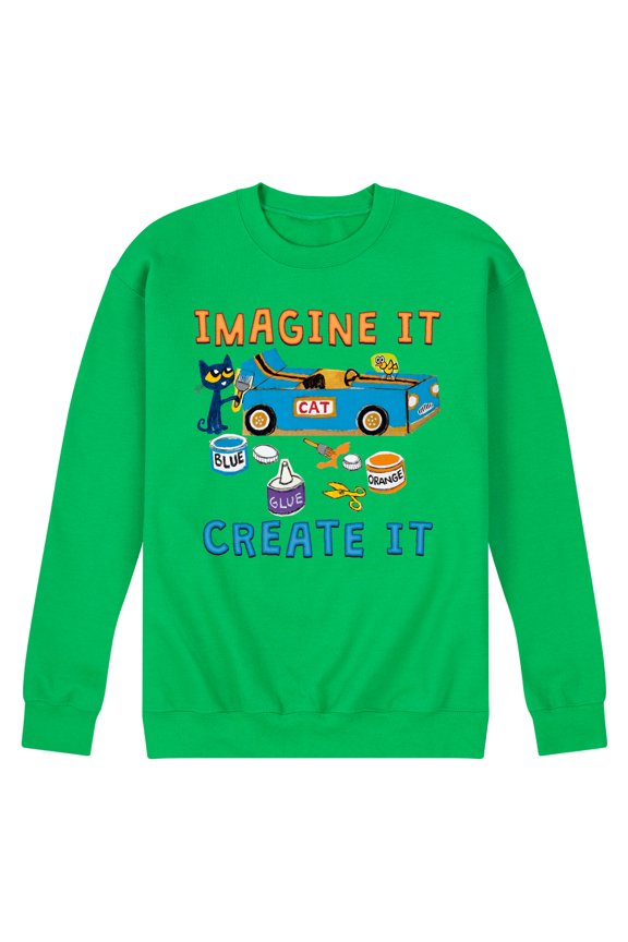 - Imagine It Create It Race Car - Men's Crew Neck Fleece Pullover