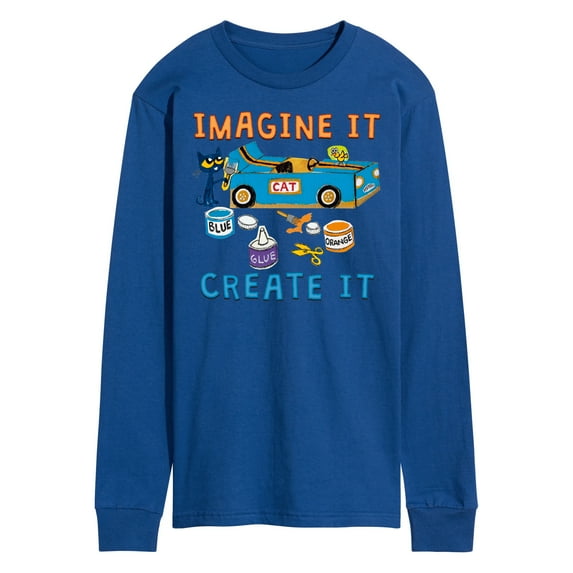 Pete The Cat - Imagine It Create It Race Car - Men's Long Sleeve T-Shirt