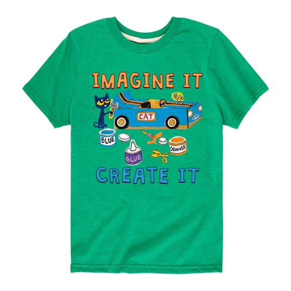 Pete The Cat - Imagine It Create It Race Car - Toddler And Youth Short Sleeve Graphic T-Shirt