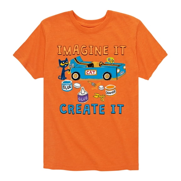 Pete The Cat - Imagine It Create It Race Car - Toddler And Youth Short Sleeve Graphic T-Shirt