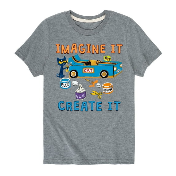 Pete The Cat - Imagine It Create It Race Car - Toddler And Youth Short Sleeve Graphic T-Shirt