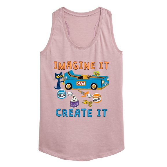 Pete The Cat - Imagine It Create It Race Car - Women's Racerback Tank Top