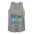 thumbnail image 1 of Pete The Cat - Imagine It Create It Race Car - Women's Racerback Tank Top, 1 of 6