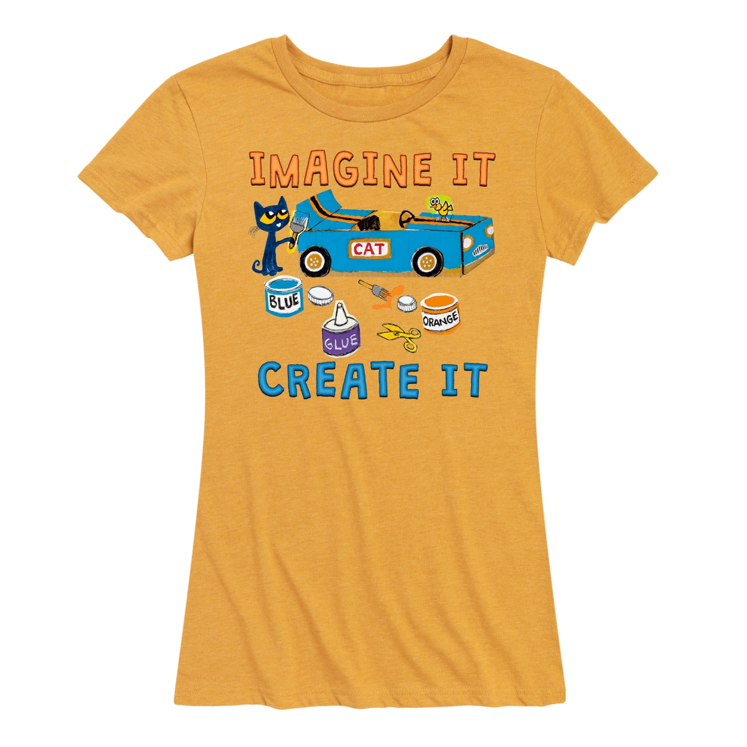 Pete The Cat Imagine It Create It Race Car Women's Short Sleeve