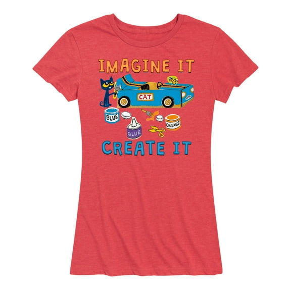 Pete The Cat - Imagine It Create It Race Car - Women's Short Sleeve Graphic T-Shirt