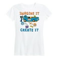 thumbnail image 1 of Pete The Cat - Imagine It Create It Race Car - Women's Short Sleeve Graphic T-Shirt, 1 of 6