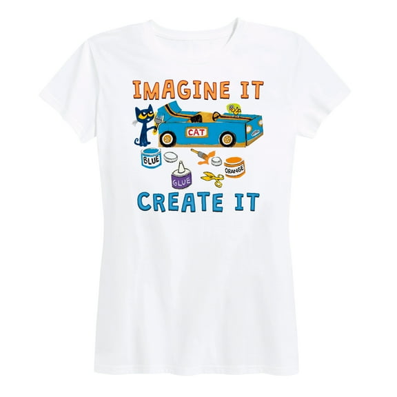 Pete The Cat - Imagine It Create It Race Car - Women's Short Sleeve Graphic T-Shirt