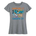thumbnail image 1 of Pete The Cat - Imagine It Create It Race Car - Women's Short Sleeve Graphic T-Shirt, 1 of 6