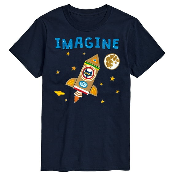 Pete The Cat - Imagine Space Rocket - Men's Short Sleeve Graphic T-Shirt