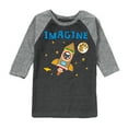 thumbnail image 1 of Pete The Cat - Imagine Space Rocket - Toddler And Youth Raglan Graphic T-Shirt, 1 of 5