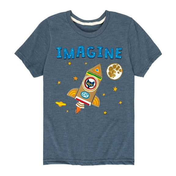 Pete The Cat - Imagine Space Rocket - Toddler And Youth Short Sleeve Graphic T-Shirt