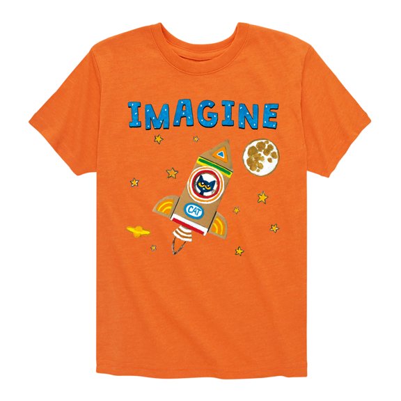 Pete The Cat - Imagine Space Rocket - Toddler And Youth Short Sleeve Graphic T-Shirt