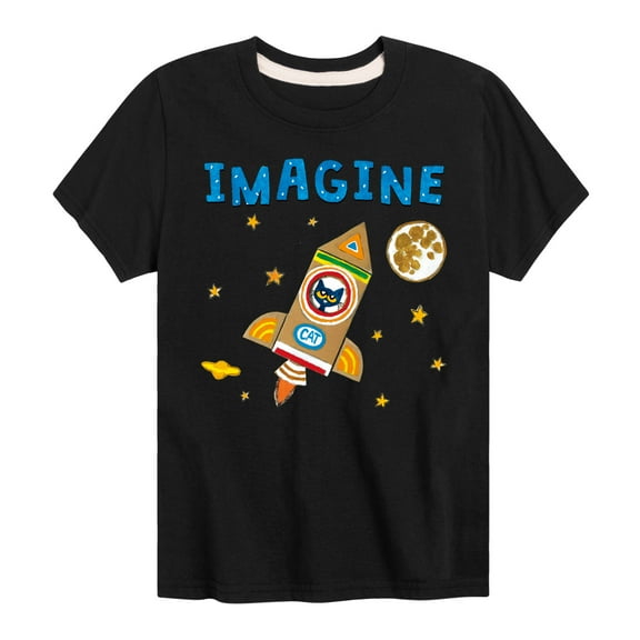 Pete The Cat - Imagine Space Rocket - Toddler And Youth Short Sleeve Graphic T-Shirt