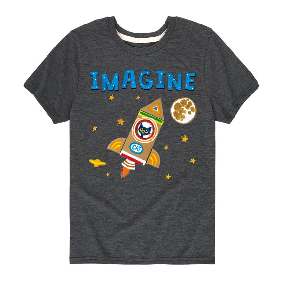 Pete The Cat - Imagine Space Rocket - Toddler And Youth Short Sleeve Graphic T-Shirt
