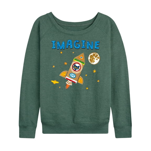 Pete The Cat - Imagine Space Rocket - Women's Lightweight French Terry Long Sleeve Shirt
