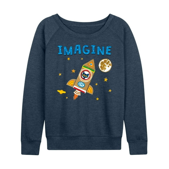 Pete The Cat - Imagine Space Rocket - Women's Lightweight French Terry Long Sleeve Shirt