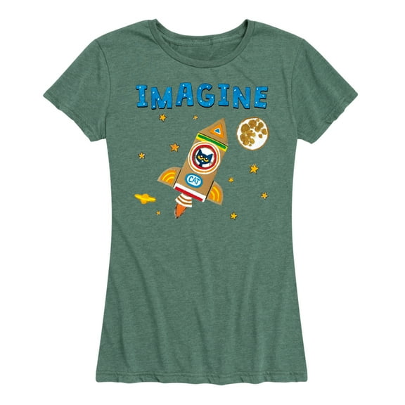 Pete The Cat - Imagine Space Rocket - Women's Short Sleeve Graphic T-Shirt