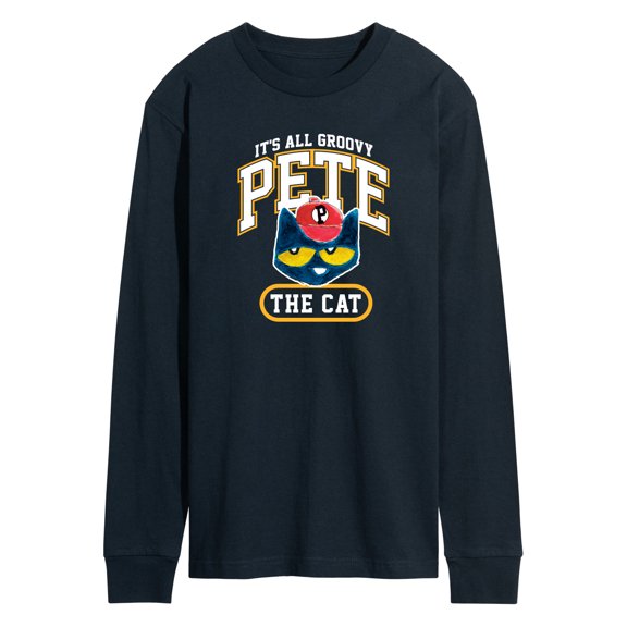 Pete The Cat - It's All Groovy Collegiate - Men's Long Sleeve Graphic T-Shirt