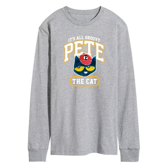 Pete The Cat - It's All Groovy Collegiate - Men's Long Sleeve Graphic T-Shirt