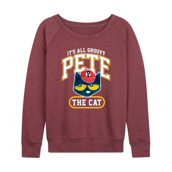 Pete The Cat - It's All Groovy Collegiate - Women's French Terry Long Sleeve Shirt