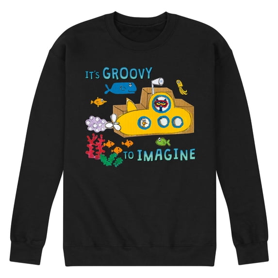 Pete The Cat - It's Groovy To Imagine - Men's Crew Neck Fleece Pullover