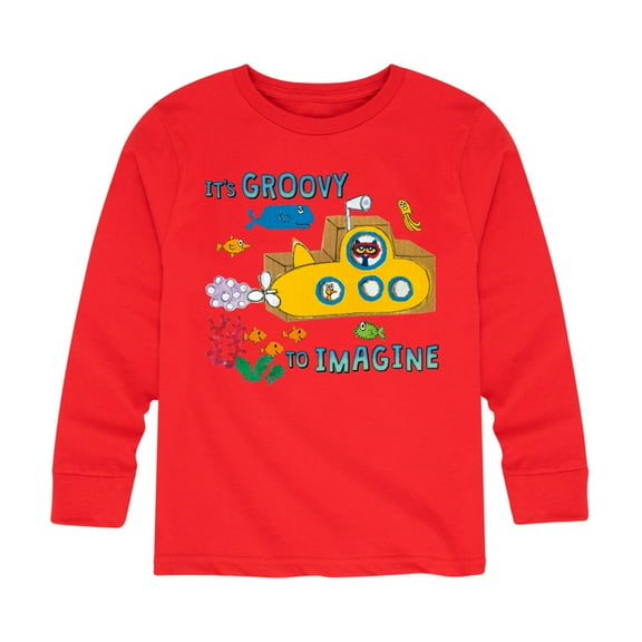 Pete The Cat - Its Groovy To Imagine - Toddler And Youth Long Sleeve Graphic T-Shirt