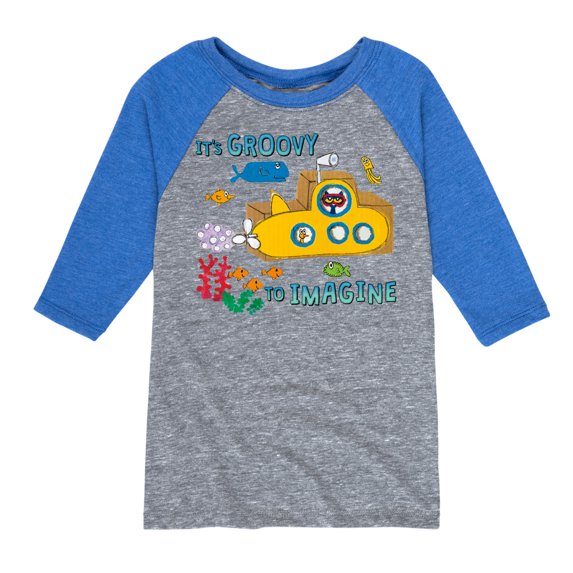 Pete The Cat - Its Groovy To Imagine - Toddler And Youth Raglan Graphic T-Shirt