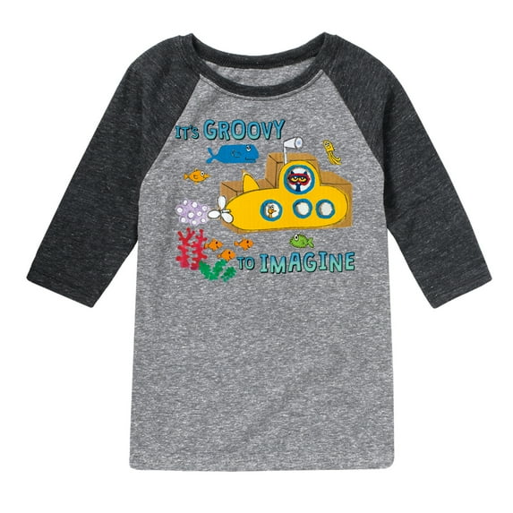 Pete The Cat - Its Groovy To Imagine - Toddler And Youth Raglan Graphic T-Shirt
